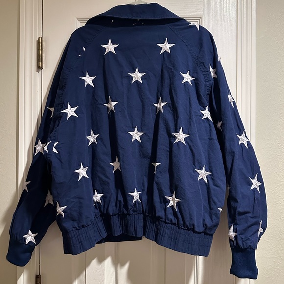 Vintage Reversible American Flag Zip Up Bomber Jacket Lew Magram NY Men’s L - Picture 4 of 11